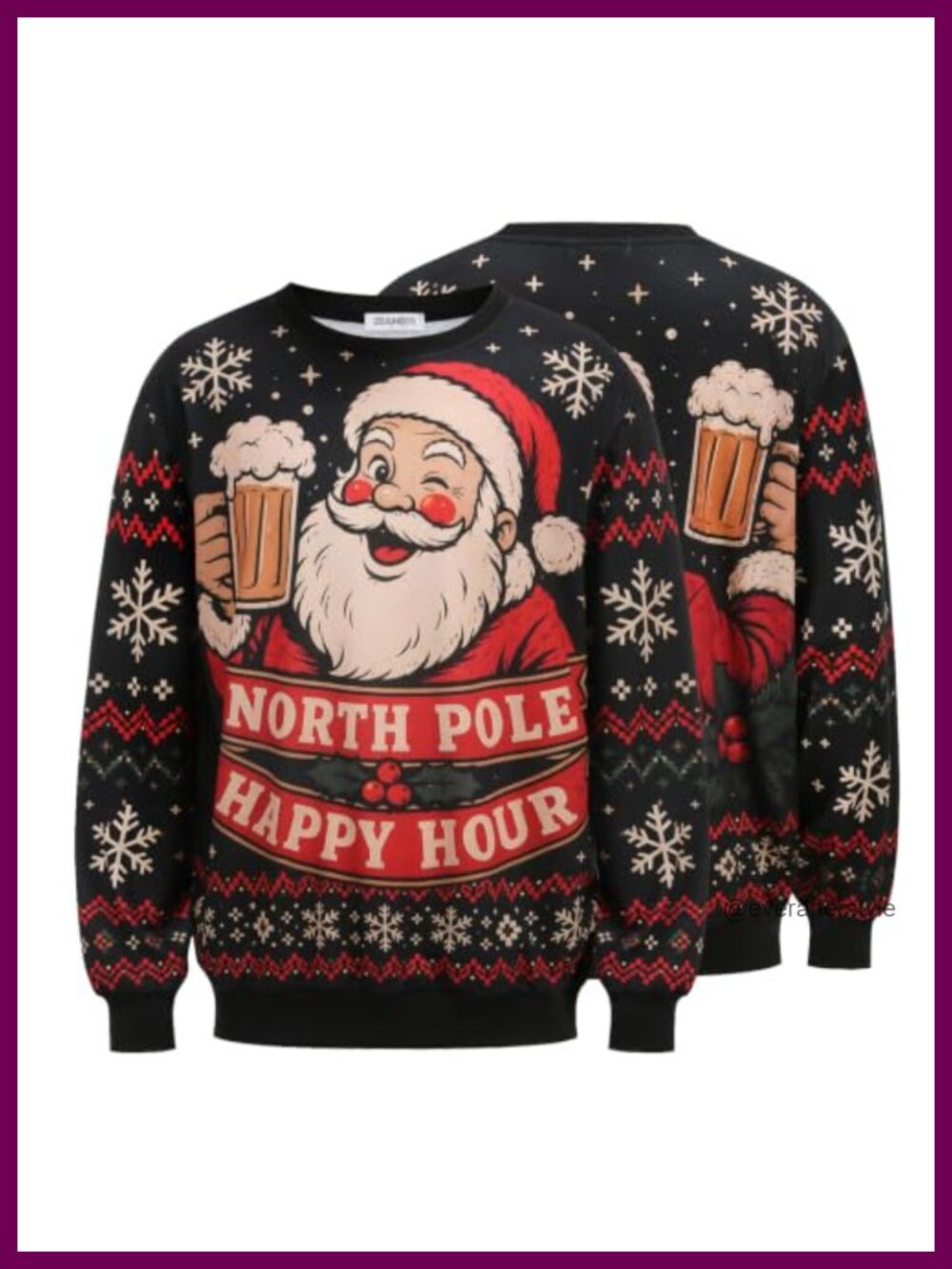 Ugly Christmas Crewneck Novelty Sweatshirt Long Sleeve Polyester Spandex